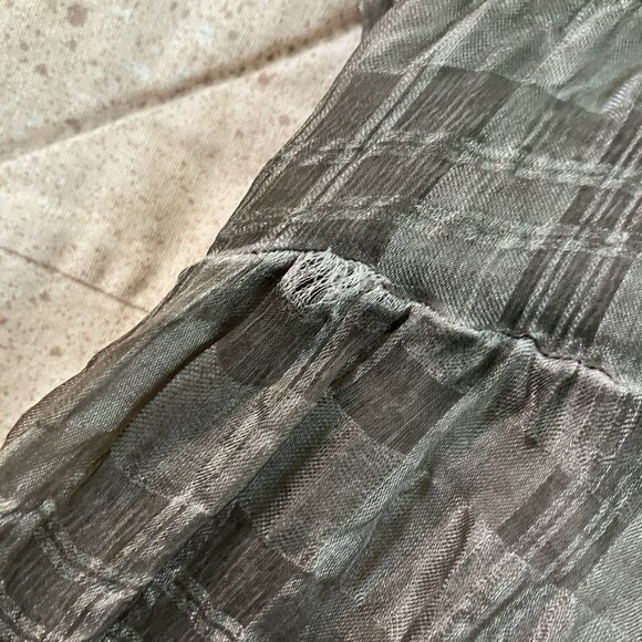 Grizas Silk Textured Bubble Midi Dress Womens S Gray Lagenlook Boho Artsy - Picture 10 of 13